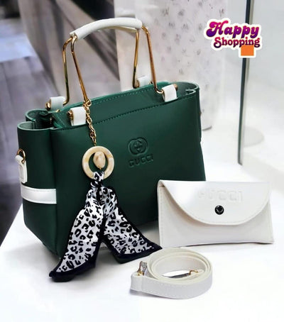 Women's Rexine Hand Bag Set - 2 Pcs - Stylish & Functional