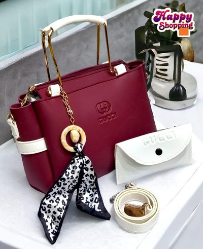 Women's Rexine Hand Bag Set - 2 Pcs - Stylish & Functional