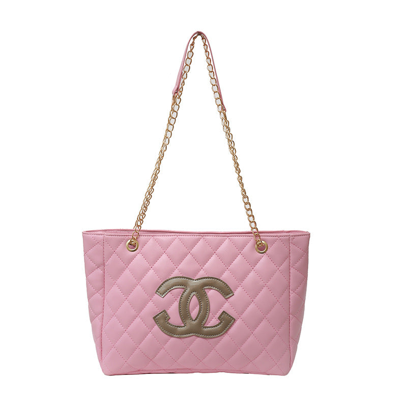 Cross-border Women's Bag 2025 New Fashion Large Capacity Rhombic Letter Shoulder Bag Chanel Style Women Crossbody Tote Bag