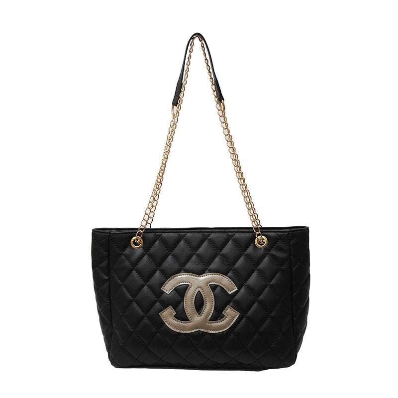 Cross-border Women's Bag 2025 New Fashion Large Capacity Rhombic Letter Shoulder Bag Chanel Style Women Crossbody Tote Bag