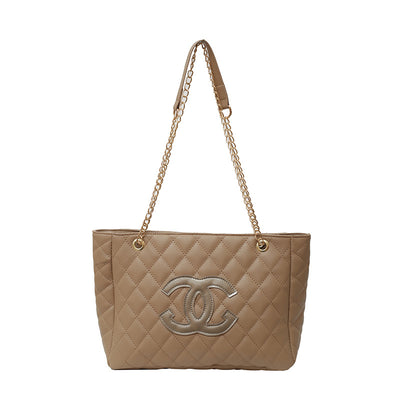 Cross-border Women's Bag 2025 New Fashion Large Capacity Rhombic Letter Shoulder Bag Chanel Style Women Crossbody Tote Bag