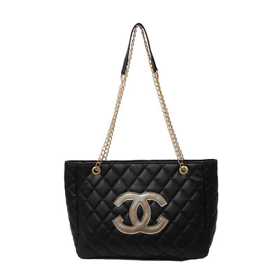 Cross-border Women's Bag 2025 New Fashion Large Capacity Rhombic Letter Shoulder Bag Chanel Style Women Crossbody Tote Bag