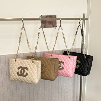 Cross-border Women's Bag 2025 New Fashion Large Capacity Rhombic Letter Shoulder Bag Chanel Style Women Crossbody Tote Bag